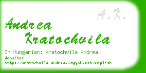 andrea kratochvila business card